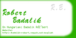 robert badalik business card